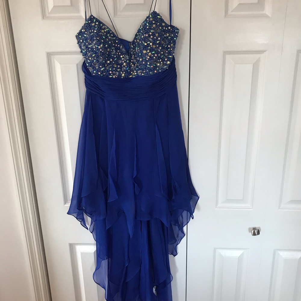 High Low Royal Blue Corset Dress
